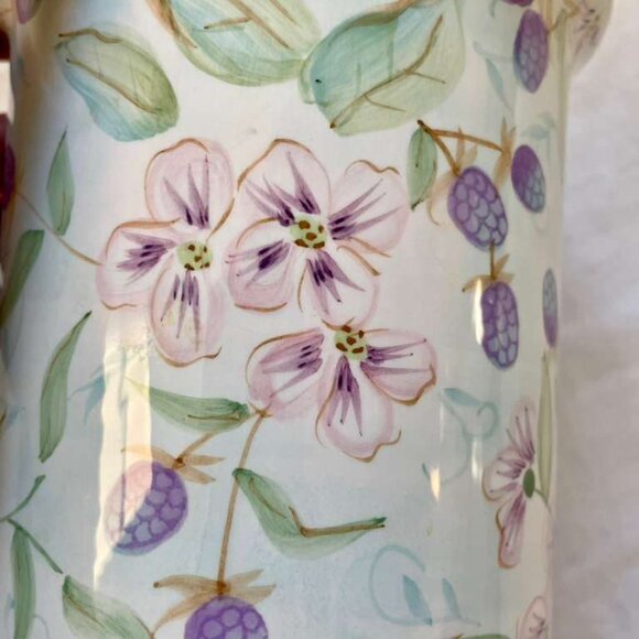 Vintage Capriware Ceramic Canister Set – White Floral & Berry Design – Set of 2 - Picture 12 of 16